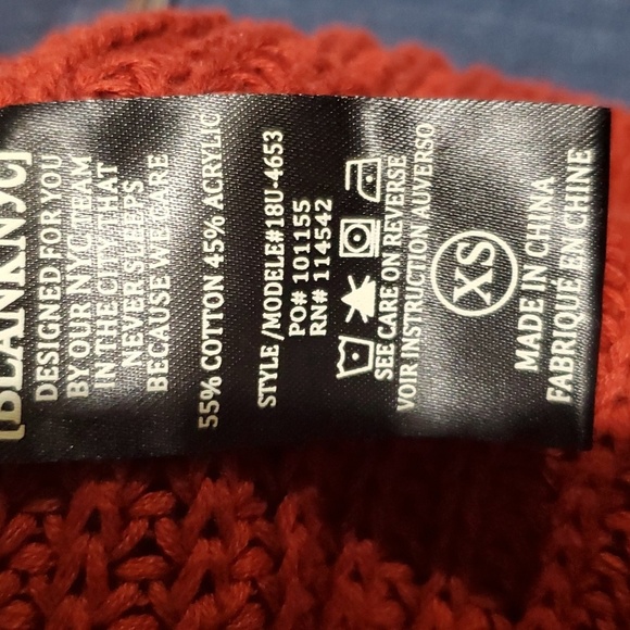 Blank NYC burgandy ruffle crop knit sweater chunky long sleeve - Picture 6 of 6